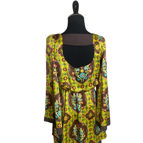 Judith March yellow floral vintage boho mini dress size small - Picture 14 of 14